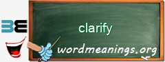 WordMeaning blackboard for clarify